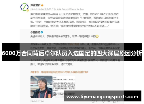 6000万合同背后卓尔队员入选国足的四大深层原因分析